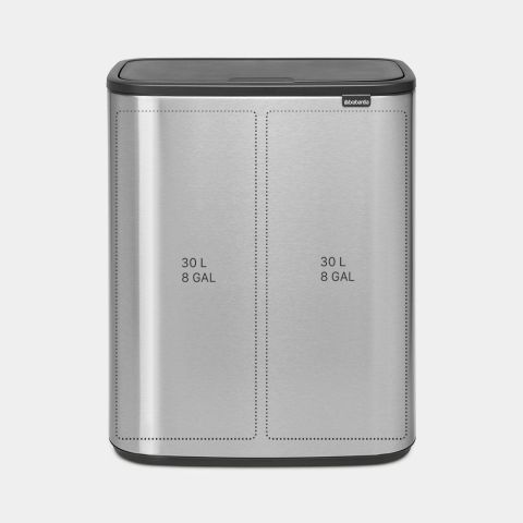 Bo Touch Bin 2 x 30 litre - Matt Steel Fingerprint Proof