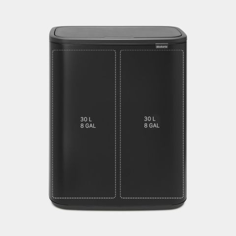 Bo Touch Bin 2 x 30 litre - Matt Black