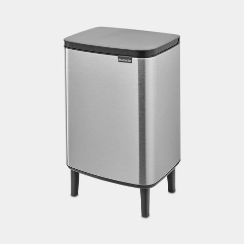 Bo Waste Trash Can Hi 3.2 gallon (12L) - Matte Steel Fingerprint Proof