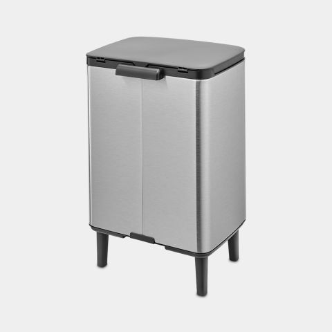 Bo Waste Trash Can Hi 3.2 gallon (12L) - Matte Steel Fingerprint Proof