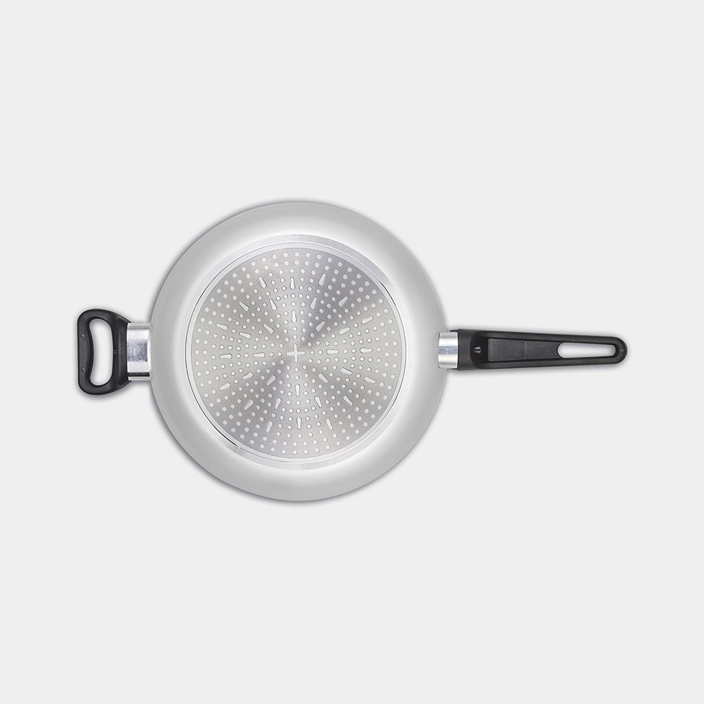 Indu+ Padella a saltare 28 cm, antiaderente - Light Grey