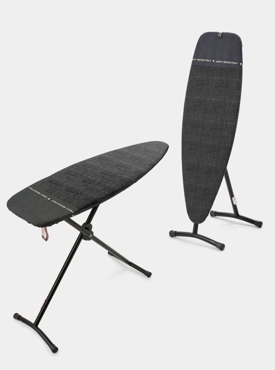Deska do prasowania żelazkiem i generatorem pary D 135 × 45 cm, odporna na wysoką temperaturę strefa parkowania – Denim Black