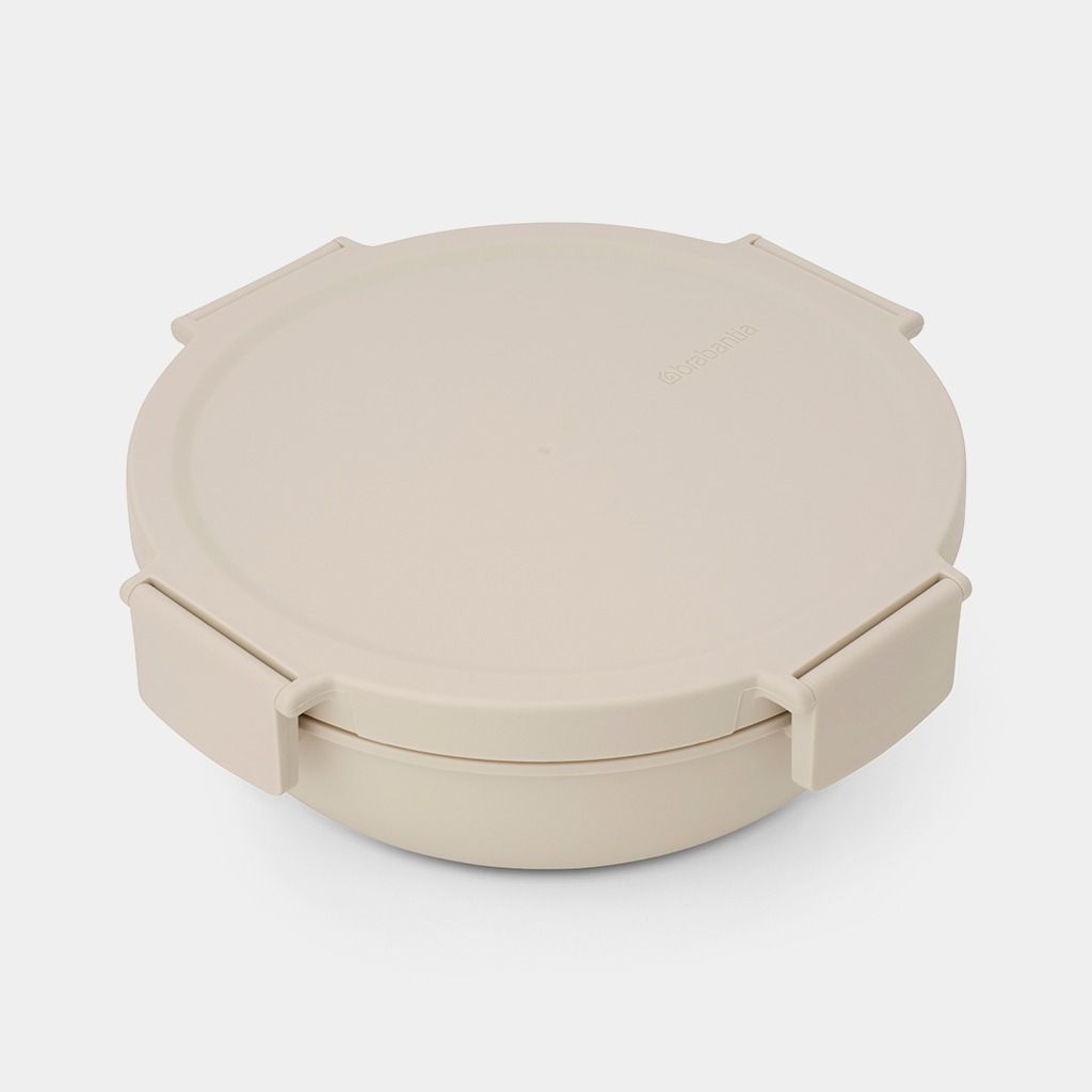 Make & Take  Boîte à salade Ronde 1.3L, Plastique - Soft Beige