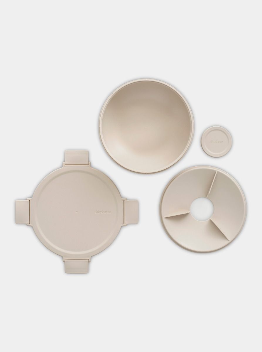 Make & Take  Boîte à salade Ronde 1.3L, Plastique - Soft Beige