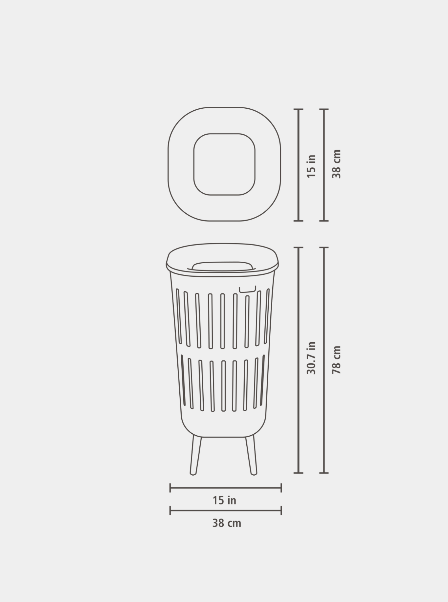 Collect-It Wasmand Hi 55 liter, Set van 2 - Soft Beige