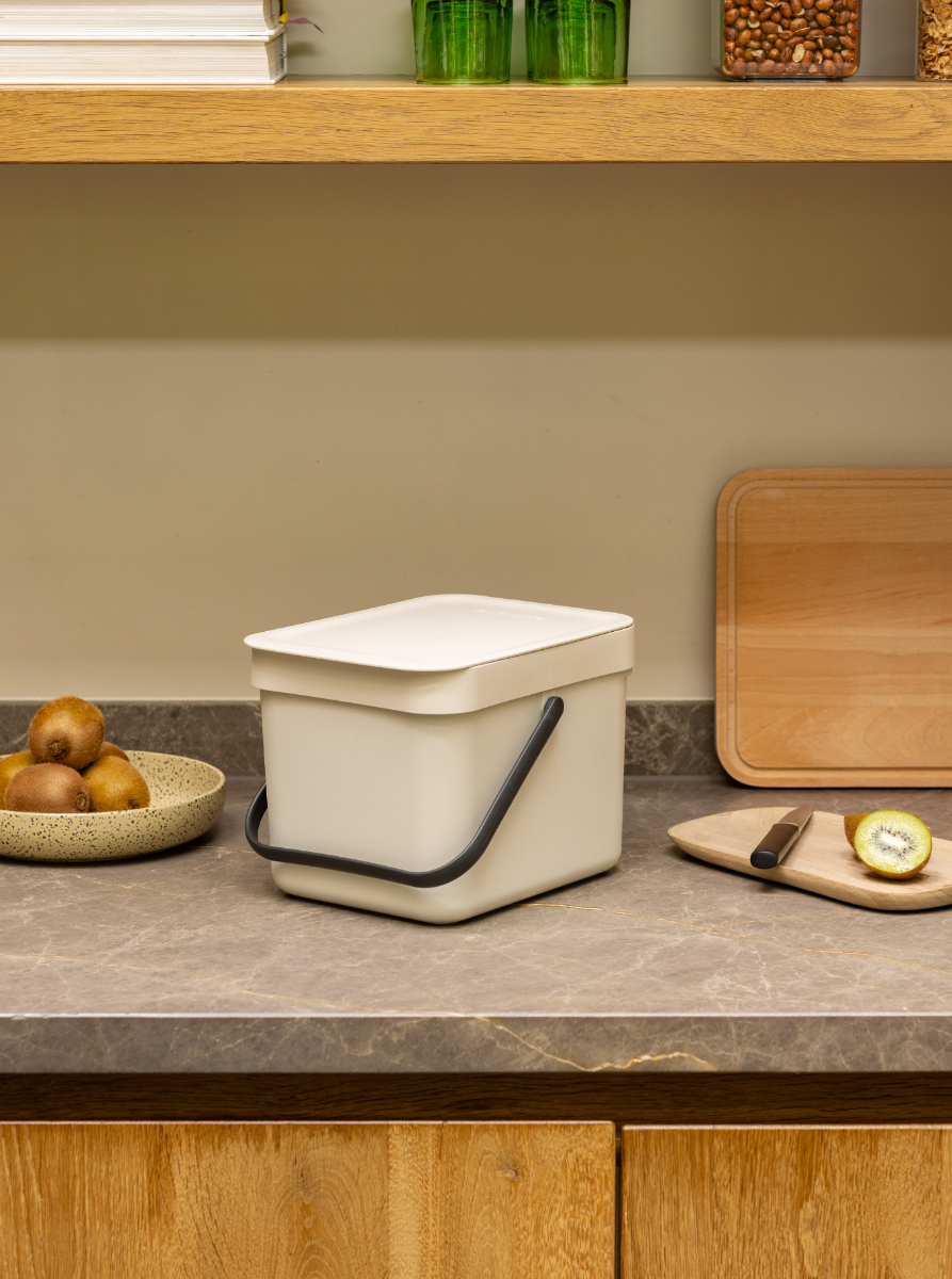 Sort & Go Abfallbehälter 6 Liter - Soft Beige