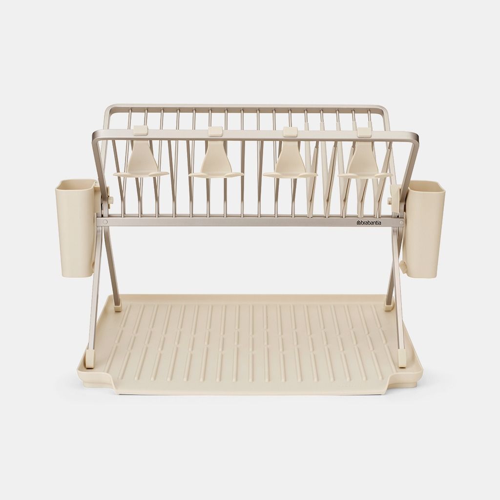 Foldable Dish Drying Rack SinkSide, Large - Soft Beige