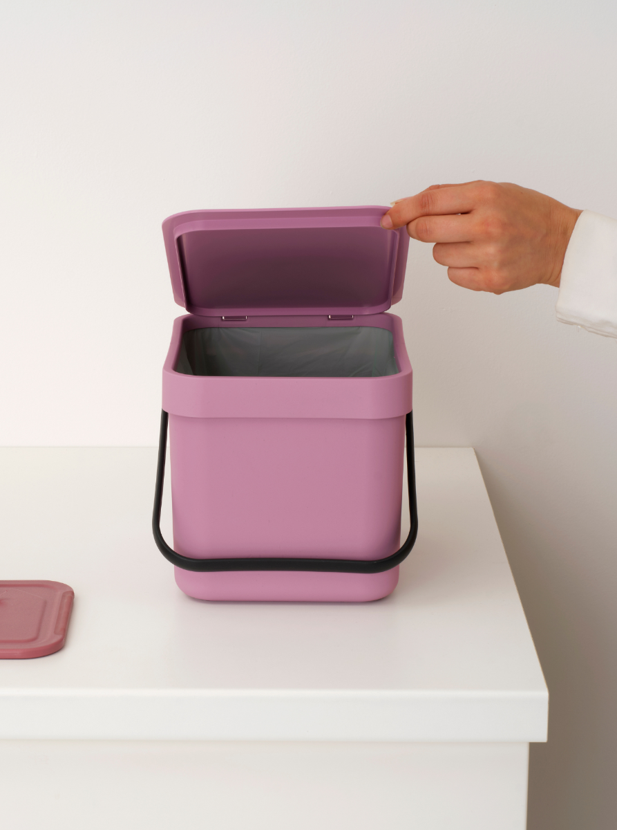 Sort & Go Waste Bin 6 litre - Lilac Pink
