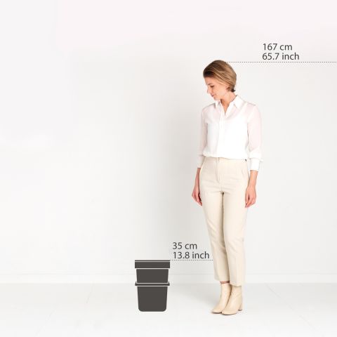 Sort & Go Recycling Trash Can 3.2 gallon (12L) - Light Gray