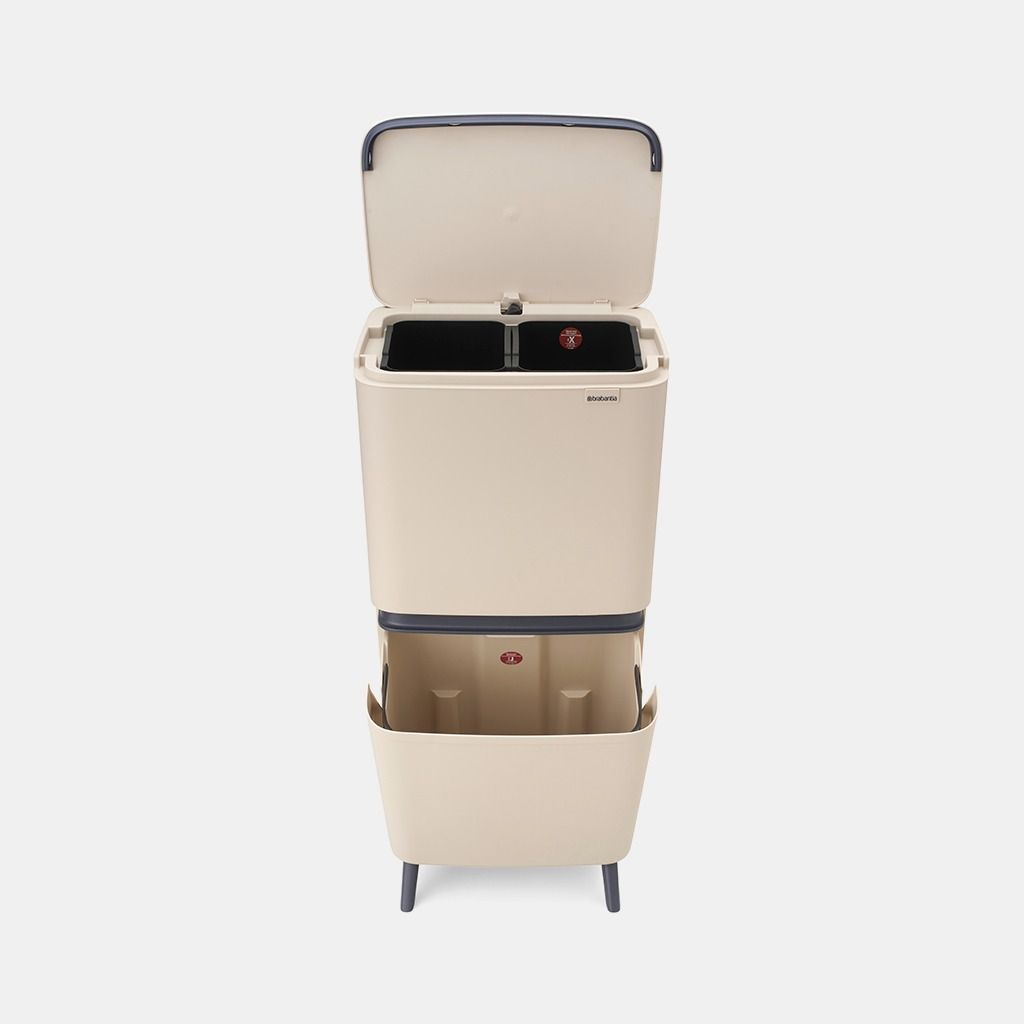 Pattumiera per il riciclo SortUp Hi 10+10+25 litri - Soft Beige