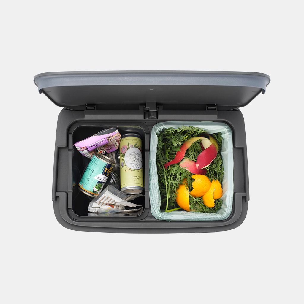 SortUp Recycle Trash Can Hi 5.3 + 6.6 gallon (20 + 25 liter) - Dark Grey