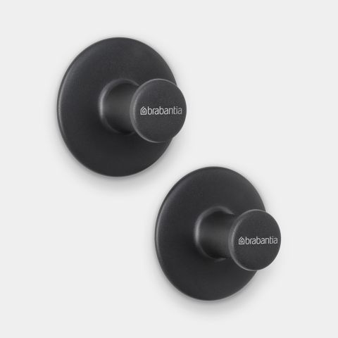 Crochets à serviettes ReNew, kit de 2, vis et papier adhésif inclus - Dark Grey