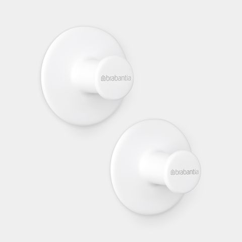 Handdoekhaakjes ReNew, set van 2, inclusief schroeven en tape - White