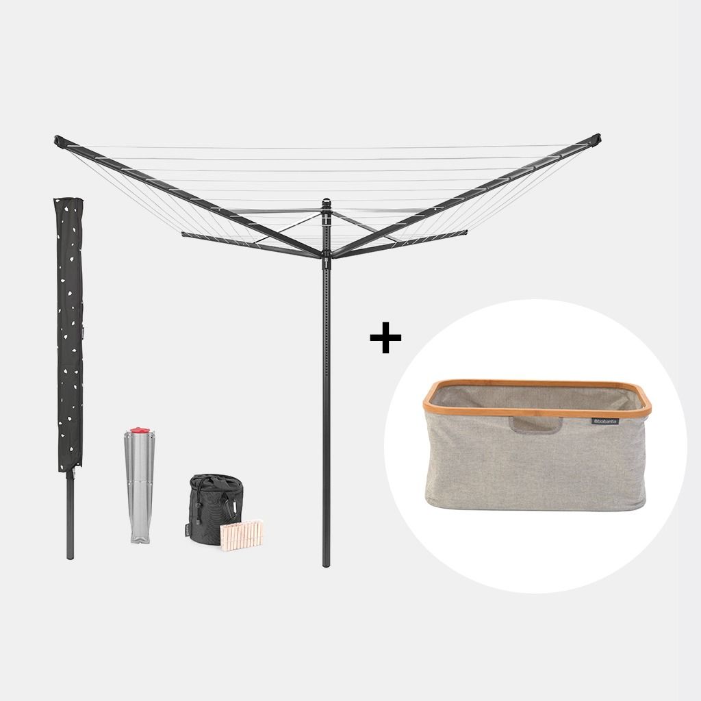 Séchoir rotatif Lift-o-Matic, 50 m Avec panier à linge pliable offert