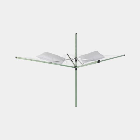 Lift-O-Matic Droogmolen 50 meter, met grondanker, hoes & wasknijpertas, Ø 45 mm - Leaf Green