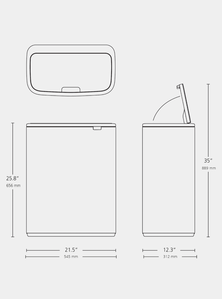 Bo Touch Bin 2 x 30 Liter - Soft Grey