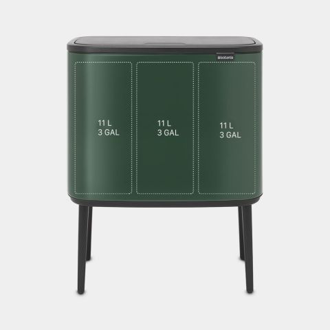 Bo Touch Bin 3 x 11 litre - Pine Green
