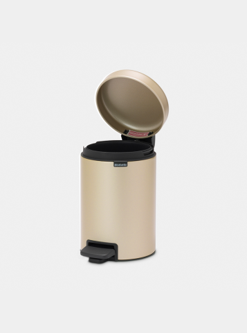 NewIcon Step on Trash Can 0.8 gallon (3 liter) - Metallic Gold