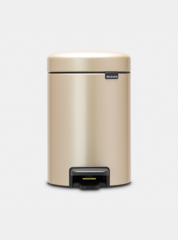 NewIcon Step on Trash Can 0.8 gallon (3 liter) - Metallic Gold