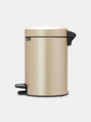 NewIcon Step on Trash Can 0.8 gallon (3 liter) - Metallic Gold