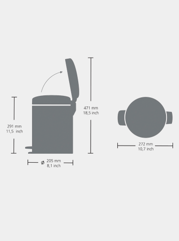 NewIcon Step on Trash Can 1.3 gallon (5 liter) - Metallic Gold