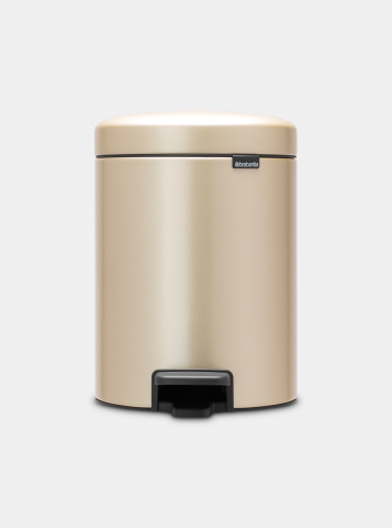NewIcon Step on Trash Can 1.3 gallon (5 liter) - Metallic Gold