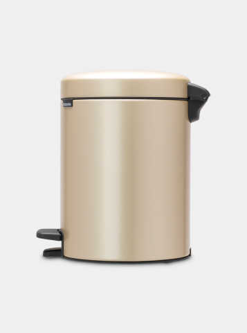 NewIcon Step on Trash Can 1.3 gallon (5 liter) - Metallic Gold