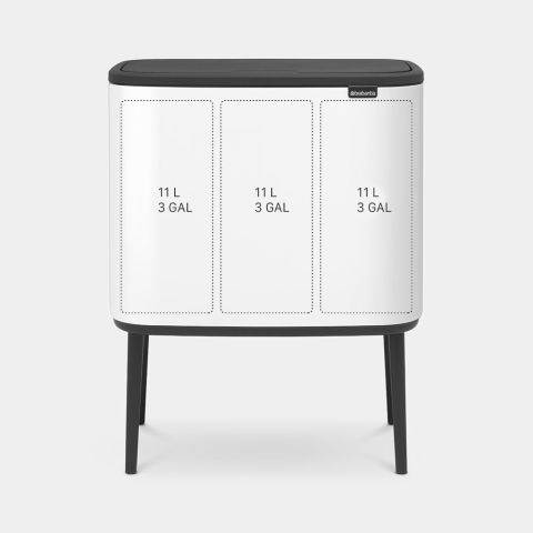Bo Touch Bin 3 x 11 liter - White