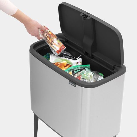 Bo Touch Bin 36 litre - Matt Steel Fingerprint Proof