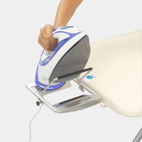 Table à repasser taille C 124 x 45 cm, pour fer vapeur, avec repose-linge - Ecru, Coton equitable