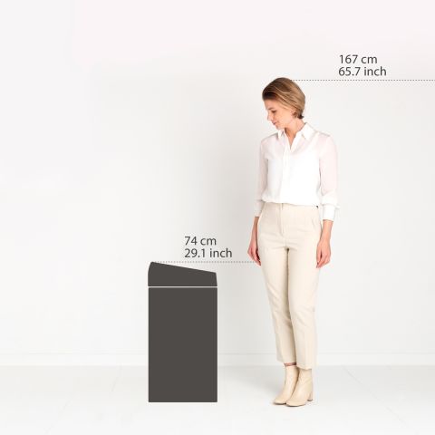 Touch Bin Recycle 2 x 20 litre - Matt Steel Fingerprint Proof