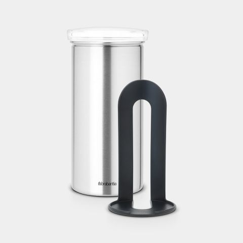 Coffee Pad Canister 18-pcs Capacity - Matte Steel Fingerprint Proof