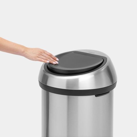 Touch Bin 60 liter - Matt Steel Fingerprint Proof