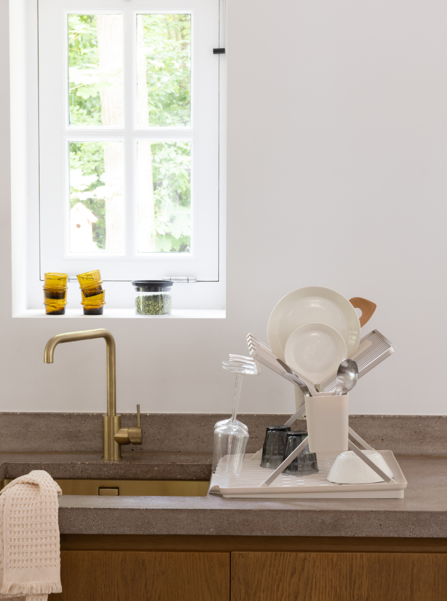 Foldable Dish Drying Rack SinkSide, Large - Soft Beige