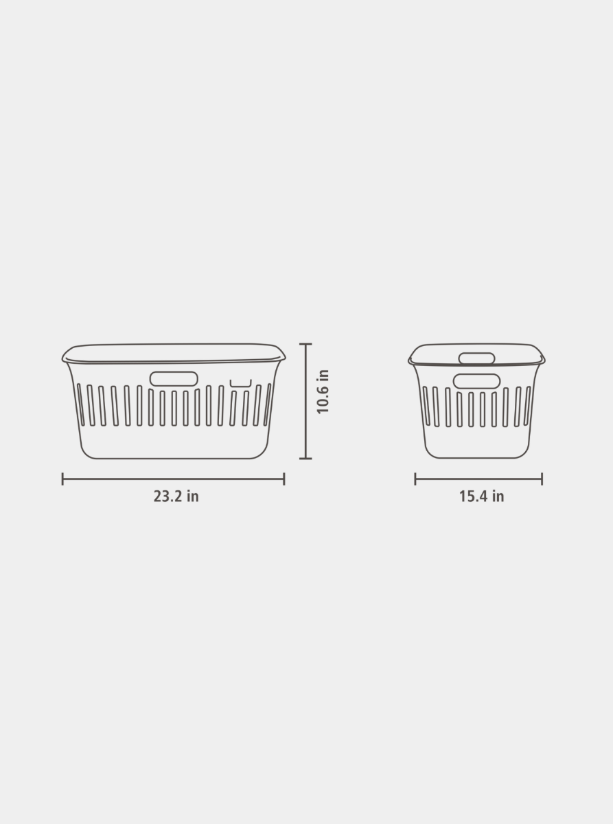 Collect-It Laundry Basket 10.6 gal (40 L), Set of 2 - Black