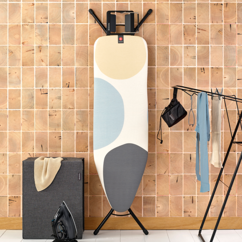 Table à repasser taille B 124 x 38 cm, pour fer vapeur - Spring Bubbles, Coton équitable