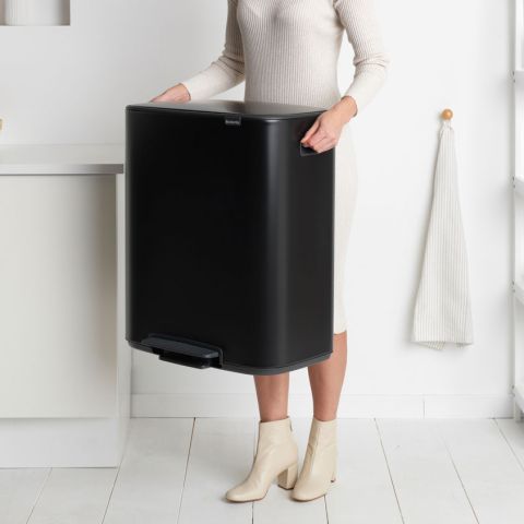 Bo Step on Trash Can 2 x 8 gallon (30 liter) - Matte Black