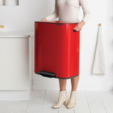 Bo Pedal Bin 2 x 30 litre - Passion Red