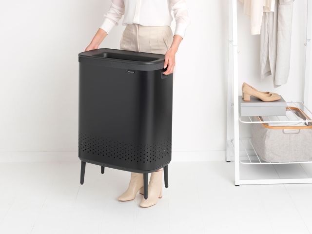 Bo Laundry Bin Hi 2 x 45 litre - Matt Black