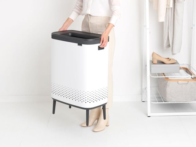 Bo Laundry Bin Hi 2 x 45 litre - White