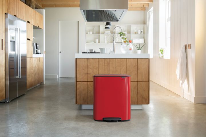 Bo Pedal Bin 2 x 30 litre - Passion Red