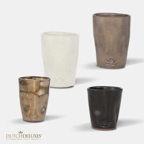 Cup, Cerámica, 4 piezas Negro mate