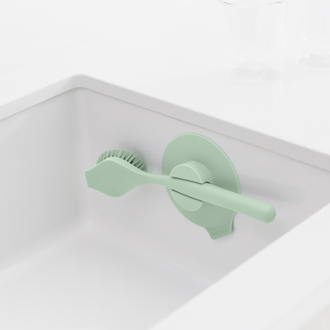 Brosse à vaisselle avec support ventouse - Jade Green
