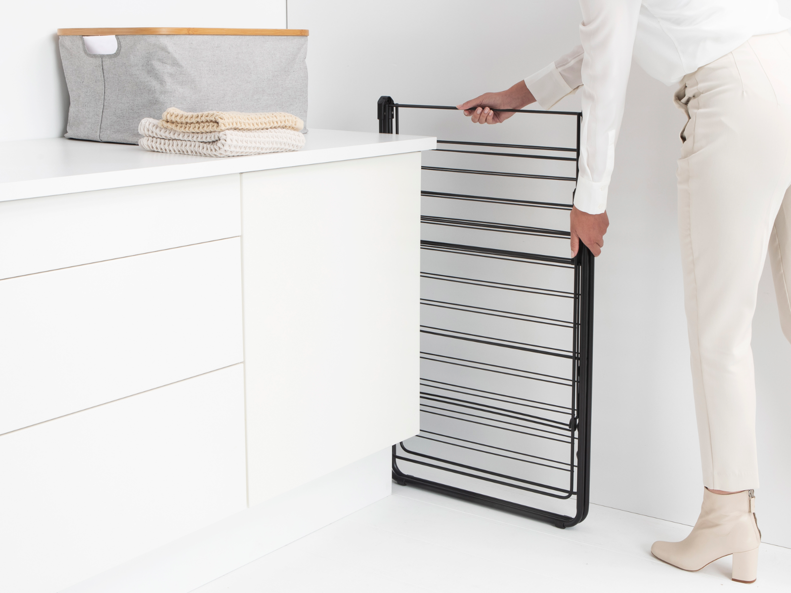 Séchoir HangOn 25 mètres avec portant à cintres - Anthracite