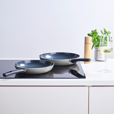 Indu+ Frying Pan 30 cm, Non-Stick - Light Grey