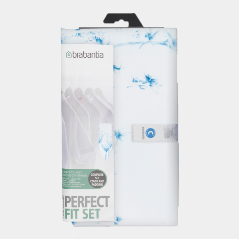 Ironing Board Cover C 49 x 18 in (124 x 45 cm), Complete Set - Cotton Flower