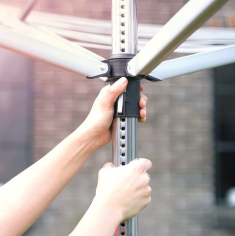 Rotary Dryer Lift-O-Matic 50 metre, with Ground Spike, Ø 45 mm - Metallic Grey