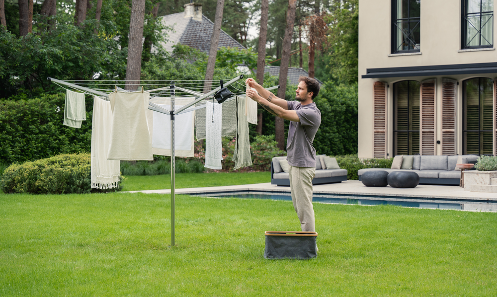 Lift-O-Matic Droogmolen 50m  met gratis Opvouwbare Wasmand