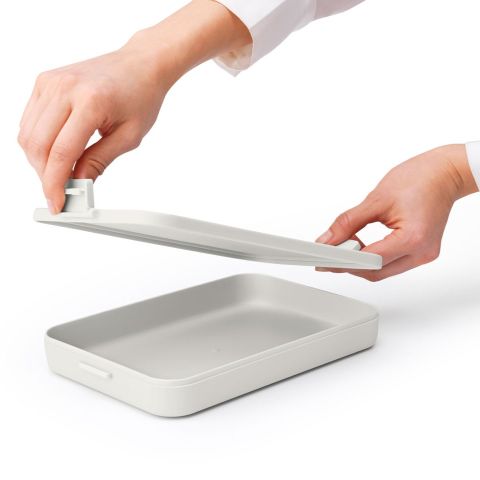 Make & Take Lunchbox Plat, kunststof - Light Grey
