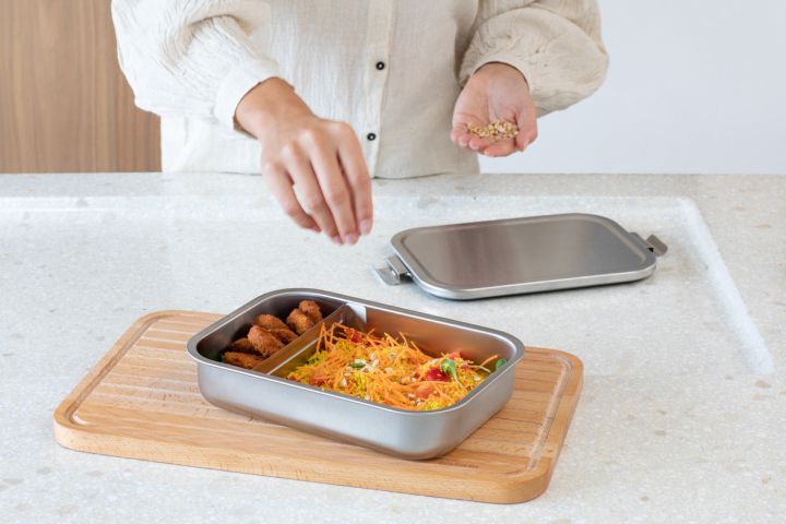 Make & Take Lunchbox Large, roestvrij staal - Matt Steel